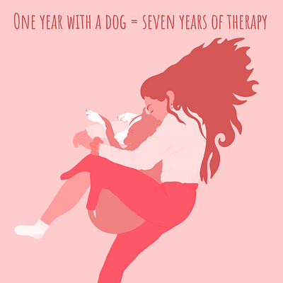 One year with a dog = Seven years of therapy animation branding design graphic design illustration motion graphics vector