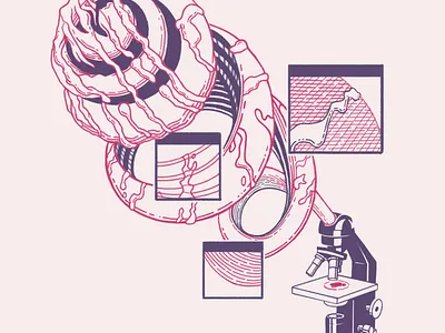 Pastry app ai artwork cinamoon roll deep learning drawing editorial editorial art editorial illustration good news illustration japan line art line artwork microscope pastry patisserie sfcience