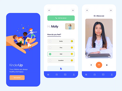 KinderUp - Online Medicine Mobile App animation animation design checklist illustration kids illustration mobile app mobile app design mobile application motion online medicine pediatric telemedicine tips ui ui design ux ux design