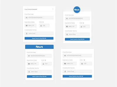 Credit Card Popup Mockups app credit card design flowz minimal modal payment popup ui ux web website
