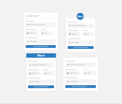 Credit Card Popup Mockups app credit card design flowz minimal modal payment popup ui ux web website