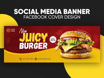 Food Facebook Cover Banner Design banner ad borger banner branding burger facebook ads facebook banner facebook cover facebook post fastfood food food banner instagram banner instagram stories modern banner restaurant social media banner social media post web banner