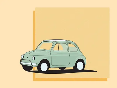1957 car cars cart design digital art digital illustration digitalart drawing drawingart fiat fiat 500 flat illustration illustrations illustrator