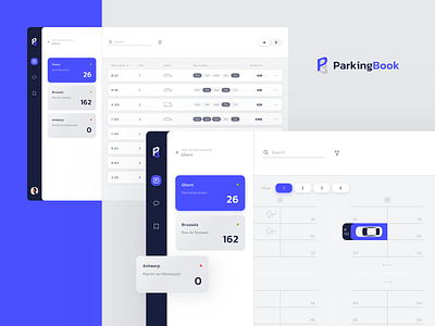 ParkingBook App app application cards clean design desktop list managment parking ui ux uxui web webapp