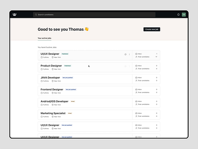 Job Portal - User journey Part 1 app clean design interaction prototype prototype animation ui uiux userflow ux web webapp webapp design webapplication webdesign website