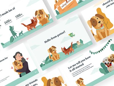 A world for pets - Petter cat design dog flat illustration pets ui