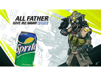 Bloodhound featuring Sprite allfather apexlegends banner bannerdesign beverage bloodhound branding craniaxcreep crow design ea hunter illustration respawn twitch twitchbanner