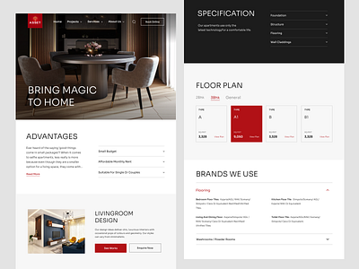 Asset Homes - Interiors page design branding design realestate typography ui ux web website