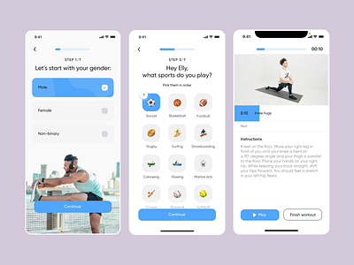 Stretching | Mobile App app figma health mobile app mobile application sport stretch stretching ui uidesign ux wellness workout