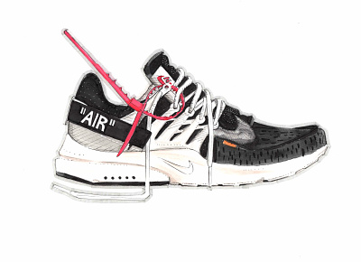 Off White collaboration with Nike hand illustration hand drawn illustraion markers streetwear trainers