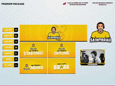 CUSTOM #twitch overlay package 3d animation branding design graphic design illustration layout logo motion graphics streaming twitch twitch overlay ui vector