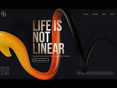 Linear Life UI 3d animation design graphic design hero interactive life linear motion spline splinetool ui