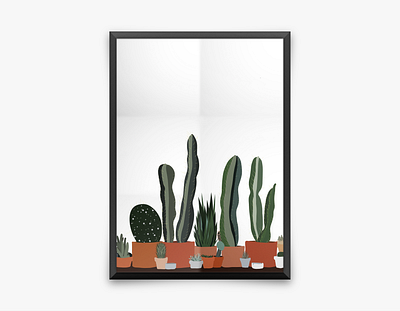 cactus adobe fresco cactus illustration mockup poster