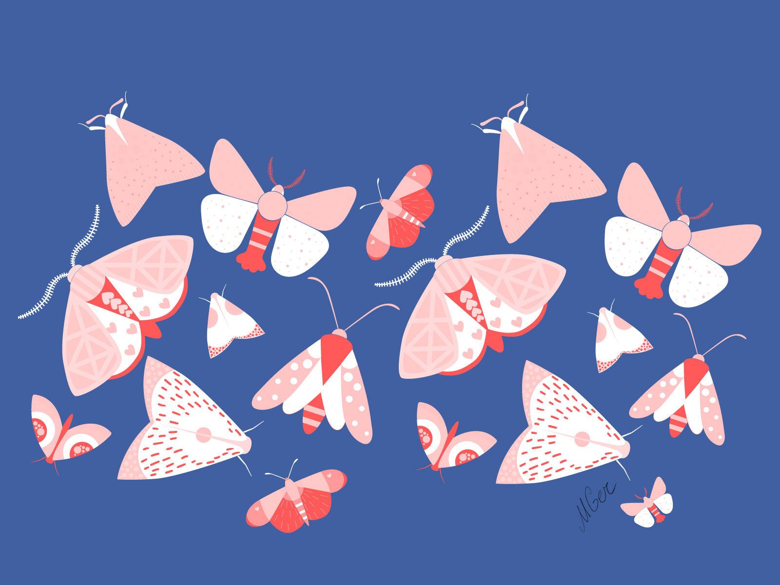 Example of Flock of moths pattern