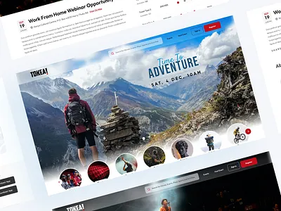 Website Landing & Detail Page UI Design for Tokea! adventure booking design ecom home home page inspiration landing page sports tourism travel travel tour ui ui design ui ux ux design web web design website