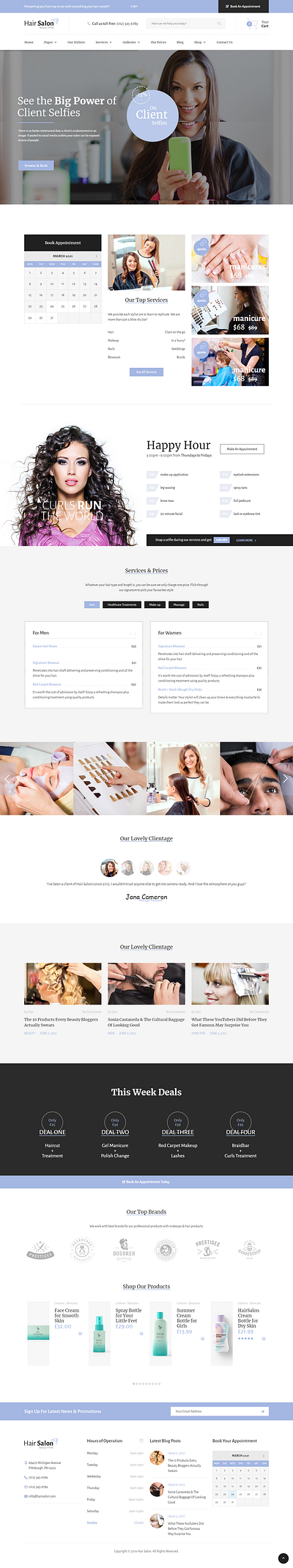 Beauty & Hair Salon WordPress Theme blog business theme theme design web design website wordpress wordpress theme