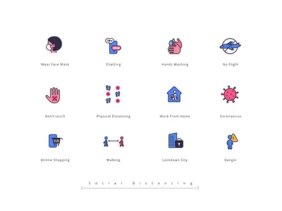 Social Distancing branding color element elements graphic design icons illustration social distancing vector