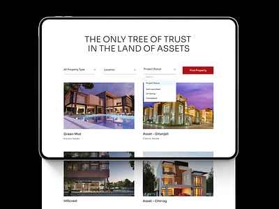 Asset Homes - Search result page design design realestate search searchresult typography ui ux website websitedesign