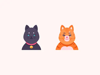 There are 2 types of Cats animals cats characterdesign color elements flat graphic design icons illustration logo vector