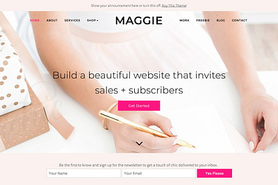 Maggie, Feminine WordPress Theme blog business theme theme design web design website wordpress wordpress theme