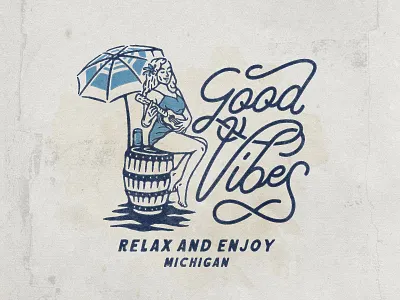 Good Vibes angonmangsa badges branding design girl girl illustration graphicdesign hand drawn hawaii hawaiian illustration logodesign type art typeface typography typography design vintage vintage badge vintage design