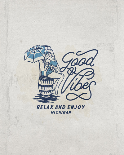 Good Vibes angonmangsa badges branding design girl girl illustration graphicdesign hand drawn hawaii hawaiian illustration logodesign type art typeface typography typography design vintage vintage badge vintage design
