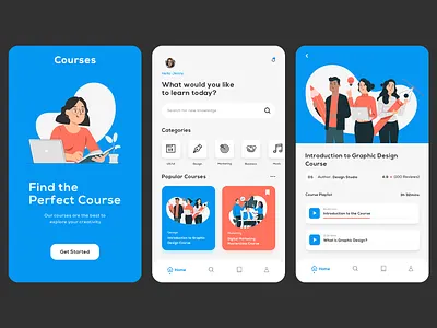 Elearning App courses elearning ui uiux ux
