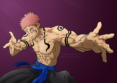 Jujutsu Kaisen anime fanart illustration photoshop
