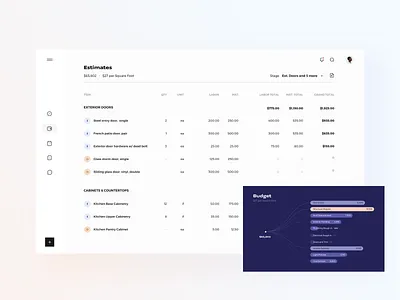 Finance accounting dashboard data table ui