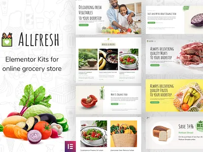 Grocery WooCommerce Template Kit design elementor grocery template ui ux website woocommerce