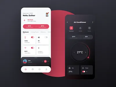 Smart home app app app design clean concept control dark ui home homescreen minimal mobile app smart smart home ui uiux user interface ux