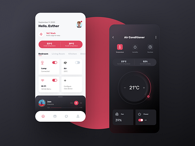 Smart home app app app design clean concept control dark ui home homescreen minimal mobile app smart smart home ui uiux user interface ux