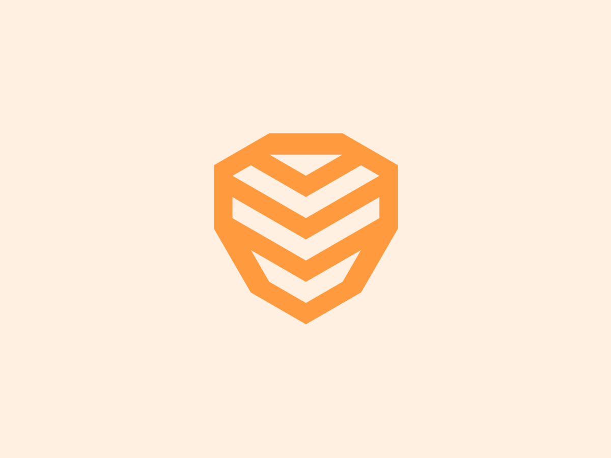 Shield & Beehive animal bee beehive brand branding color design font grid hive icon identity logo process sans serif security shield swiss typography vector