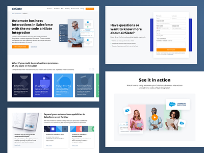 Automate Salesforce workflows with airSlate integration airslate automation blue crm form hrm integration integrations landing page marketing minimal saas salesforce ui ux web web design website website design