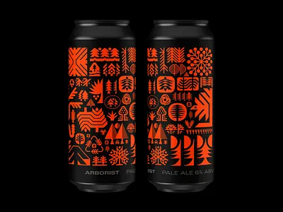 Arborist ale arbor arborist beer beer can beer label beer packaging forest icon iconography illustration leaf logo motif nature symbol tree trees