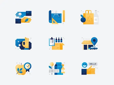 Which Magazine design geometric gradient icon iconography spot illustration