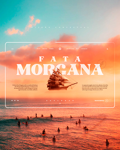 Fata Morgata atardecer barco concept creative fata morgata fotografia fotografía inspiration interaction interface landing landscape mar morgata uiuxdesign velero website