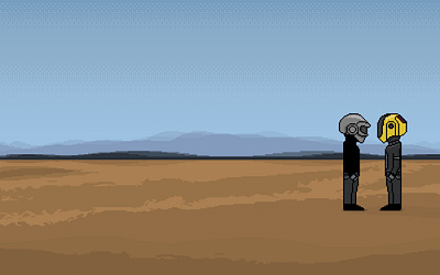 My tribute to Daft Punk in Pixel Art 8bitart characterdesign daft punk design digital drawing dribbble illustration music pixel pixel art pixel perfect pixelart pixelartist