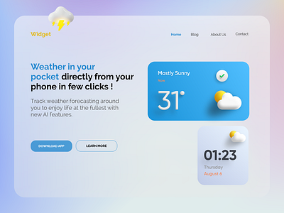 Weather Forecast Application -UI/UX Web Design 3d art 3d illustration adobexd designchallenge figma freelance designer freelancer glossy landing page design landingpage mobile app uiux ux design vector vectors weather app weather forecast weather widget webdesign website design