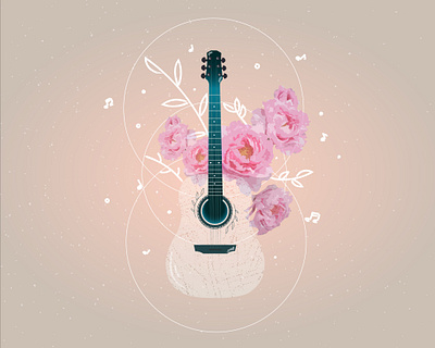 Music saves adobe illustrator adobe photoshop design flower flower illustration flowers flowers illustration guitar guitarist illustration music music art pink vector