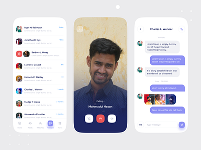 Social Media Mobile App UI Design app app design calling chat app creative devignedge message app messaging messaging app mhmanik02 mobile mobile app mobile app design mobile design mobile ui social media social network ui ui design uidesign