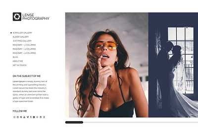 Lense - Minimal Photography WordPress Theme blog business theme theme design web design website wordpress wordpress theme