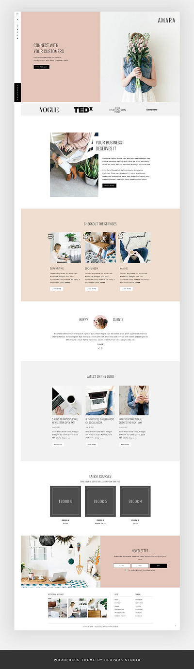 Amara - WordPress Theme for entrepreneurs blog business theme theme design web design website wordpress wordpress theme