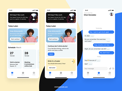 Medical App calendar chat design doctor gamification interface ios medical task ui