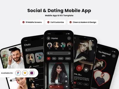 Connect & Match: Modern UI for a Social & Dating App 💖✨ 3d animation branding graphic design logo motion graphics ui