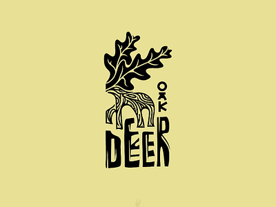 OAK DEER animals bark beer bird character deer forest leaf letters logo moose nature oak sign