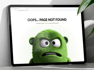 404 Error • Animal 3D Website 3d 404 animal design error figma found green minimal not page pet simple site ui ux web white