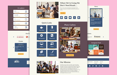 Academy Landing Page academicportal academicwebsite academy educationui figmadesign highschoolwebsite landingpage learningplatform schoolwebsite