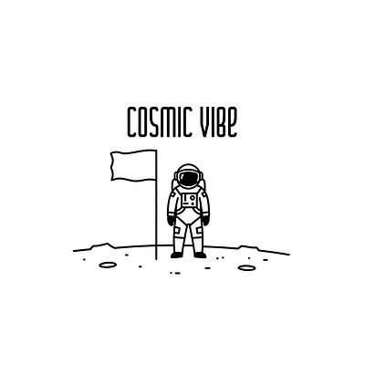 Cosmic Vibe branding design flat illustration logo minimal space vector