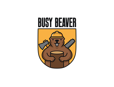 Busy Beaver branding graphic design illustration logo vector